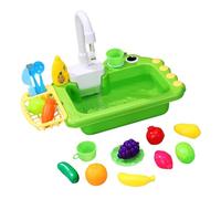 Kids Pretend Kitchen Sink Toy - Automatic Running Water Dishwasher Set | Role Play Sink with Electric Faucet and Smooth Edges, Educational Sensory Water and Girls Age 3-6