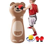 Kids Punching Bag - PVC 42x120cm | Heavy Duty Inflatable Boxing Set | Karaté Practicing Punching Bag For Boys, Girls, Teens, And Children For Home Exercise, Play And Martial Arts Training