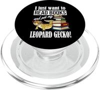 Kids Reading Reptile Read Books Pet Leopard Gecko Lover PopSockets PopGrip pour MagSafe