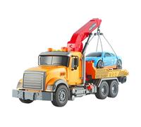 Kids Rescue Crane Vehicle - Big Construction Crane Toy avec accessoires de voiture, effets sonores - Jouet de poussette préscolaire avec voiture de course Push and Go - Cadeau pour les