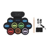 Kids Roll Up Electronic Drum Set, Portable MIDI Practice Drum Pad with Dual Stereo Speakers, Bluetooth and 3.5mm Jack, Rechargeable Battery for Children and Beginners