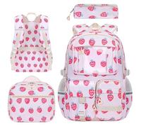 Kids School Backpack 3-Piece Adjustable Strap Reflective Strip with Pencil