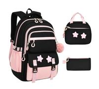Kids School , Backpack with Lunch Bag 3 Piece Star Cute Zipper with Pencil
