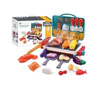 Kids Sensory Play Kitchen and BBQ Grill Toy with Color-Changing Food | Realistic Sizzling Sound and Glowing LED Lights for Immersive Play, Color-Changing Food Technology for Interactive Grilling