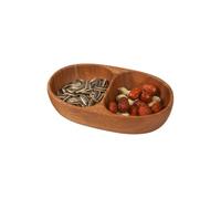 Kids Snack Bowls - Small Cereal Containers | Double Compartment Wooden Dish | Kitchen Dining Essentials, Adults Children Countertop Picnic Camping, Nuts Salad Candy Holder, Durable Reusable Food