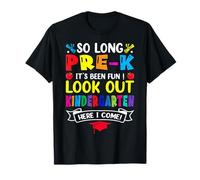 Kids So Long Préscolaire maternelle Here I Come Graduation T-Shirt