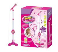 Kids Standing Microphone - Karaoke Machine Toy with Stand | Colorful Musical Microphone, Connectable Function, Adjustable 80-110cm Height, PP Material, Battery Powered Singing Play for Children