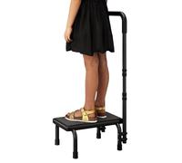 Kids Step Stool - Height Adjustable with Grab Handle, Non Slip Wide for Seniors Children, Safe Bathroom Kitchen Closet Step, Anti Topple Design | for Elderly Pregnancy Garden