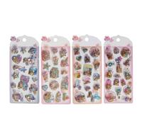 Kids Stickers, Cartoon Adhesive Decals with Sequins and Glitter, 3D Puff with Cute Designs, 6 Inch Stickers for Scrapbooks, Laptops, Phone Cases, Party Activities, Rewards, Prizes
