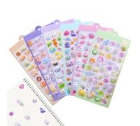 Kids Stickers - Cute Reusable Stickers, Long Lasting Transparent 3D Animal Decals for Kids Family Indoor Outdoor Fridge Planner Home Lunch Box Car Notebook Water Bottle