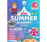 Kids Summer Academy by ArgoPrep - Grades 3-4: 8 Weeks of Math, Reading, Science, Logic, Fitness and Yoga | Online Access Included | Prevent Summer Learning Loss
