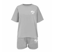 Kids Summer Clothes 2-Piece Set Boys Girls Coconut Tree Print T-Shirt & Shorts, Sporty Beach Outfit for Toddlers (Dark Blue, 11-12 Years) o16o