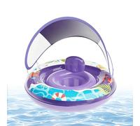 Kids Swim Float, Inflatable Water Ring Set, Detachable Canopy Sun Protection with Anti Tip Design, Lightweight Pool Safety Aid, Swim Float with Bright Style, Outdoor Use for Beach