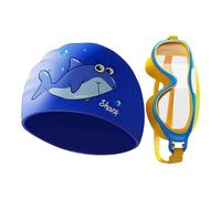 Kids Swim Set, Anti-Fog Waterproof Goggles, Swim Cap, 18x5x6cm, Adjustable Strap Fit, Comfortable Eye Protection, for Beach Pool Training, Youth Boys Girls Various Water Activities