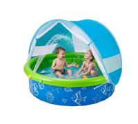 Kids Swimming Pool - 100cm Inflatable Foldable Pool Canopy | PVC Non Slip Outdoor Water PlayPool Sun Shade Tent Portable Summer Backyard Beach Park Kids Activity BathPool