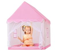 Kids Tente intérieure, 41x49x50 Pouces de Jeu Respirant avec Une Tente avec Rideau de Porte en Maille, Maison Jeu pour Enfants Amovible avec Support en métal pour Un Enfant en Bas âge 1 à 12 an