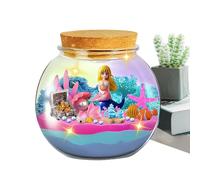 Kids Terrarium Kit, Terrarium Kits for Kids, Girls Terrarium Kit with LED Light, Sea Creatures Aquarium Kit for Girls, 5.51x5.51 inches Educational Terrarium Arts and Crafts for Girls, Creative Game