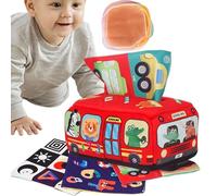 Kids Tissue Box - Soft Montessories Tissue Box Scarf Toys, Toddler Tige, Tissue Box Babies Toy | Jouet à Contraste élevé pour les fêtes d'anniversaire de Noël