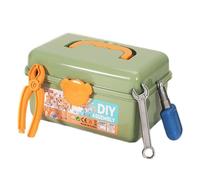 Kids Tool Box Toy Set, 126-Piece DIY Electric Drill Construction Kit | 8.2 x 5.5 x 4.7 in Portable Storage Case with Realistic Electric Drill and 126 Building Pieces, Safe STEM Educational Toy