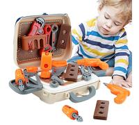 Kids Tool Set, Pretend Play Children's Toy Tool Kit with Toolbox & Electronic Toy Drill, Educational Learning Toy for Ages 2-4 Years Old, 12.2x8.27x7.87 inches