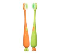 Kids Tooth Brush, 2-Piece Carrot-Shaped Cartoon Toothbrush Set for Ages 3+, Gentle Gum Care Tool for Boys and Girls, Daily Use in Bathroom, Travel, Camping, Apartment, and Home