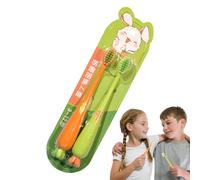 Kids Toothbrush, 2 Pieces Carrot Shaped Cartoon Toothbrushes, Soft Bristle Gum Care Toothbrush Set for Boys and Girls, Daily Use, Travel, Bathroom, Camping, Home, School, Gift