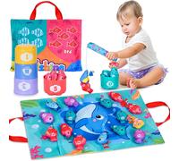 Kids Toy Fishing Set For 1-3 Years Old Fishing Rod 15 Fish 5 Buckets 1 Storage Bag