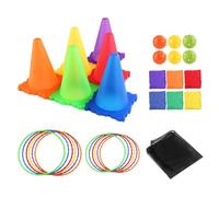 Kids Toys, Kids Carnival Games, Carnival Party Games, Bean Bag Toss, 3-en-1 Carnival Games Combo Set With Throwing Rings, Bean Bags, And LED Cones For Kids Party And Sports Day Activities
