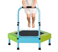 Kids Trampoline, Foldable Jumping Equipment, Adjustable Handle Outdoor Gear, Durable Fitness Training Accessory, Practical Design for Garden Backyard Lawn Playground Park Gym Home
