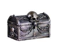 Kids Treasure Box - Resin, Vintage Treasure Storage Box Skull Chains Design | Large Capacity Pirate Party Favor Trinket Holder, Decorative Jewelry Boxes For Storing Pearls, Keepsakes, Birthday
