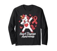 Kids Unicorn Heart Disease Awareness Support Gifts Heart CHD Manche Longue