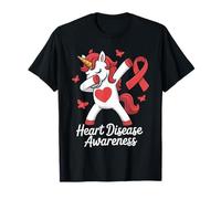Kids Unicorn Heart Disease Awareness Support Gifts Heart CHD T-Shirt