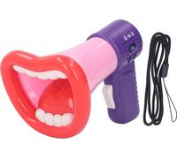 Kids Voice Changer Big Mund Form Multiple Sound Effect Education Recording bruyante Speaker Toy with Lanyard Pink