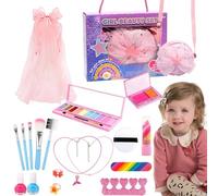 Kids Washable Makeup Set, Real Kids Makeup Kit, Portable Makeup Toy Set, Girls Makeup Playset, Washable Kids Cosmetic Kit, Dress-Up Makeup Set, Real Play Makeup Set, Toy Makeup Case For Girls,