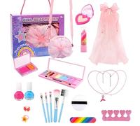Kids Washable Makeup Set, Real Makeup Kit, Makeup Toy Playset For Kids, Portable Cosmetic Case, Dress Up Makeup Set, Kids Makeup Set For Girls, Kids Makeup Kit, Play Makeup Set For 3 To 12 Years Old