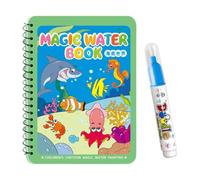 Kids Water Coloring Book Set - 7.24-Inch Kids Water Coloring Book | Paper Activity Toy - Reusable Drawing Painting Ŵater Ɓook with Pen for Toddleŕ Learning Travel Birthday Use
