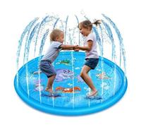 Kids Water Pad, Cartoon Splash Mat, 39.37 Or 66.93 inches Interactive Sprinkler Play Pad, Non Slip Outdoor Toy for Lawn Patio Park Beach and Summer Birthday Party Activity Fun