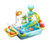 Kids Water Play Sink - Educational Simulation Toy for Imaginative Household Fun | ABS Construction with Automatic Water Flow Feature, Fishing Activity Set for Bathroom Camping Daycare, 52x29x37cm