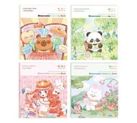 Kids Watercolor Book - Portable Preschool Painting Kit for Children 3+ | Paper Art Craft Book 7.28x6.18x0.75in Size, 260g Weight, Ideal for School, Home, Kindergarten, Travel