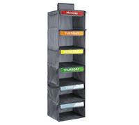 Kids Weekly Clothes Organisateur de vêtements - Jusqu'à samedi, étagère de rangement, armoire à 6 niveaux avec séparateurs et 3 poches latérales, armoire pour chapeau de pull, casquettes de baseball