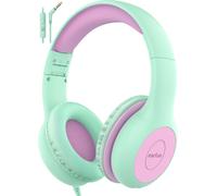 Kids Wired Headphones with Mic,Volume Limit 85/94dB,Sharing Function,Adjustable Stereo Sound,Kids Headphones,Headphones for School/Travel/Phone/Tablet,Pink and Blue
