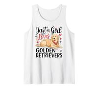 Kids Women Just A Girl Who Loves Golden Retrievers White Débardeur