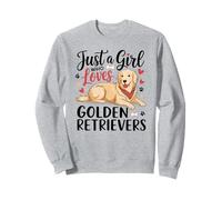 Kids Women Just A Girl Who Loves Golden Retrievers White Sweatshirt
