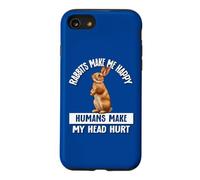 Kids Womens Humans Hurt My Head Bunny Rabbits Make Me Happy Coque pour iPhone SE (2020) / 7/8