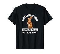 Kids Womens Humans Hurt My Head Bunny Rabbits Make Me Happy T-Shirt