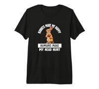 Kids Womens Humans Hurt My Head Bunny Rabbits Make Me Happy T-Shirt Haut de Gamme