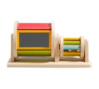 Kids Wood Spin Drum Toy - Colorful Rotating Rainbow Drum Sensory Puzzle for Hand-Eye Coordination Educational Play Kit for Boys & Girls, for Holidays