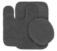 Kids Zone Home Linen Angela Lot de 3 Tapis de Bain antidérapants et Doux Gris Anthracite/Gris foncé