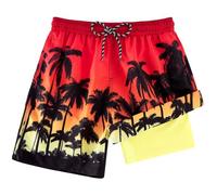 Kids4ever Maillot de Bain pour garçon à séchage Rapide Doublure de Compression Boxer Anti-frottement Maillot de Bain Short de Plage Surf 7-18 Ans