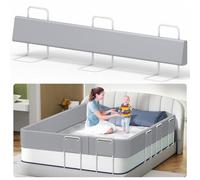Kidsbuddy 200CM Barrière de Lit Enfant，Barriere de Securite Enfant Lit,Barrière de Lit Anti-Chute Soft Pack，Hauteur Réglable，Facile à Assemble,Protection de Bord de Lit avec Cadre Renforcé，1Pcs，Gris
